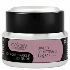 Gradivni kamuflažni gel za nadogradnju noktiju - UV/LED Opaque Sparkle Jelly Nude - 15g